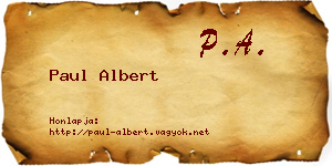 Paul Albert névjegykártya