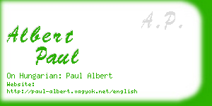 albert paul business card